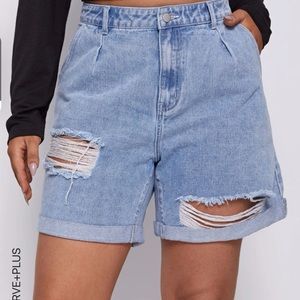 High waisted denim shorts